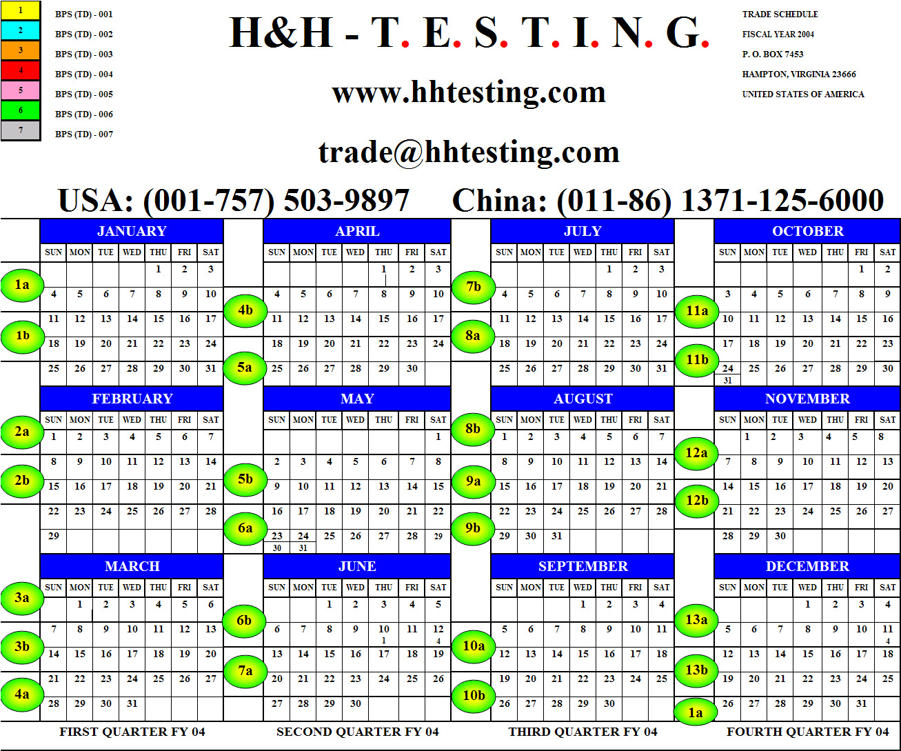 Schedule Of Trade Events